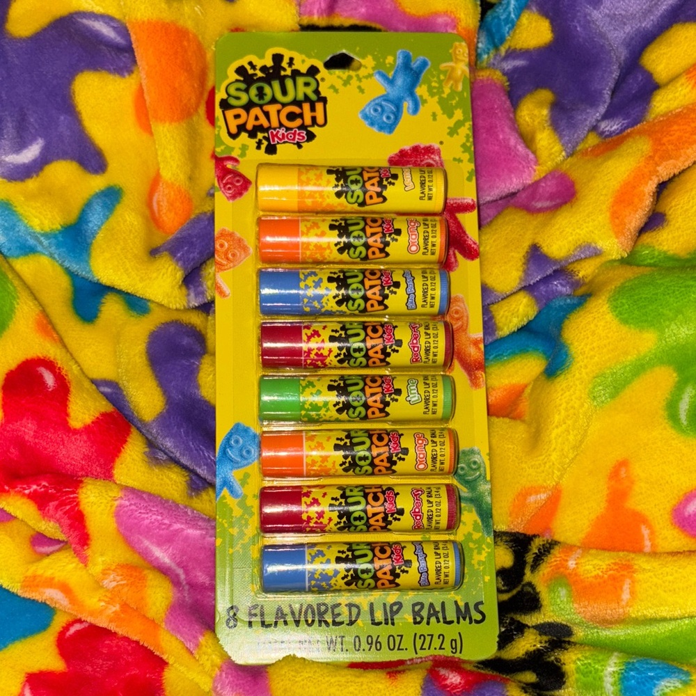 Sour patch kids Flavored Lip Balm Set - 8 pack red blue orange NEW QUICK SHIP